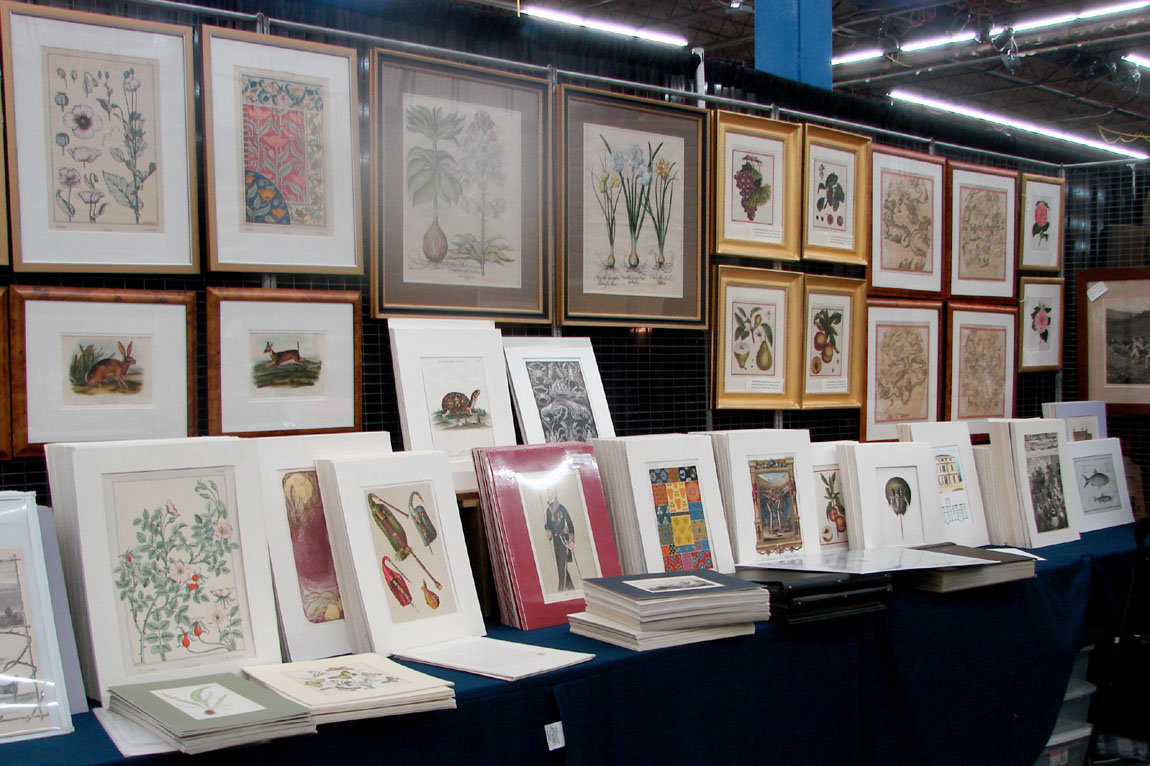 Mike Brailove, Highland Park, N.J., brought a wide selection of reasonably priced prints for almost any interest.