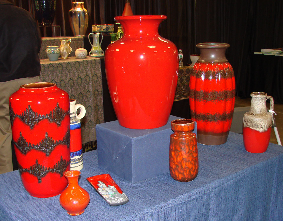 Paul Martinez, Westminster, Mass., brought European art pottery offerings that included several pieces by Scheurich, a mid-Twentieth Century German potter.