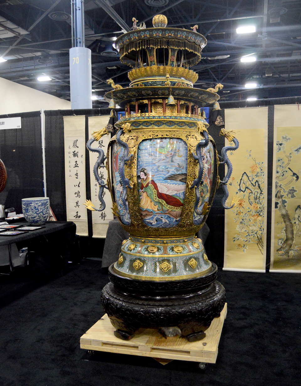 A palace-sized urn was a standout at Altair-Norwood, Norwood, Mass.