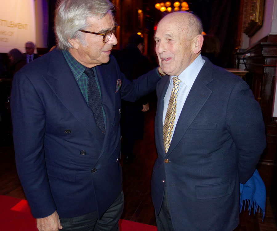 Jerry Lauren, left, and Dick Button, just before<br>the opening of the Thursday night preview.