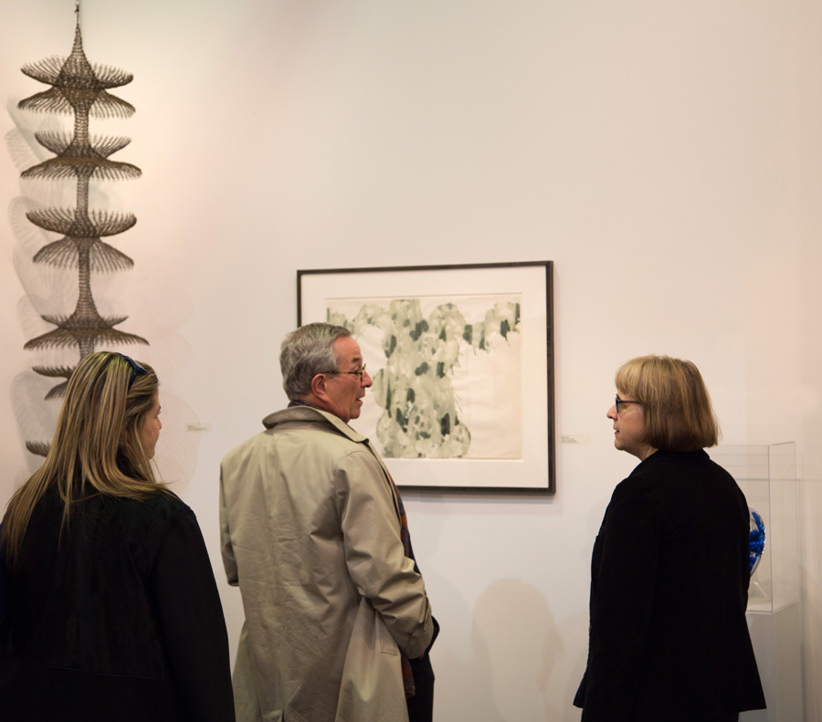 Stuart Feld, owner of Hirschl & Adler, New York City, and his daughter Liz were spotted perusing Pier 92 on VIP day. Other VIPs included Anderson Cooper,<br>Steve Martin and a bevy of high-power collectors and museum curators.<br>The Armory Show had staff from 170 museums registered as visitors.