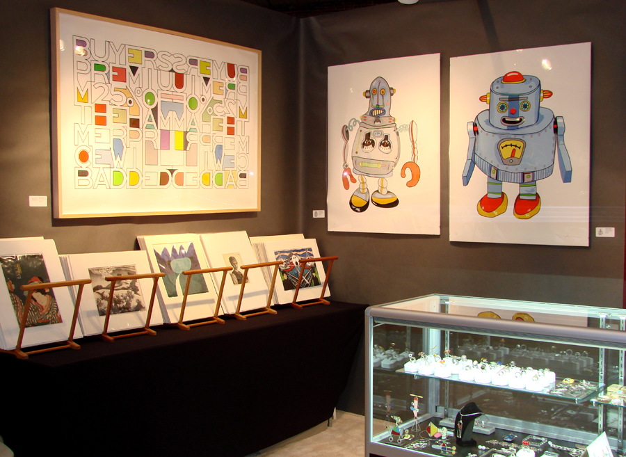 Fourteen different whimsical inkjet prints of robots were available from<br>Galerie Camille. Editions were limited to 12 and prices varied depending on size.<br>The large ones were $ 3,000 each.
