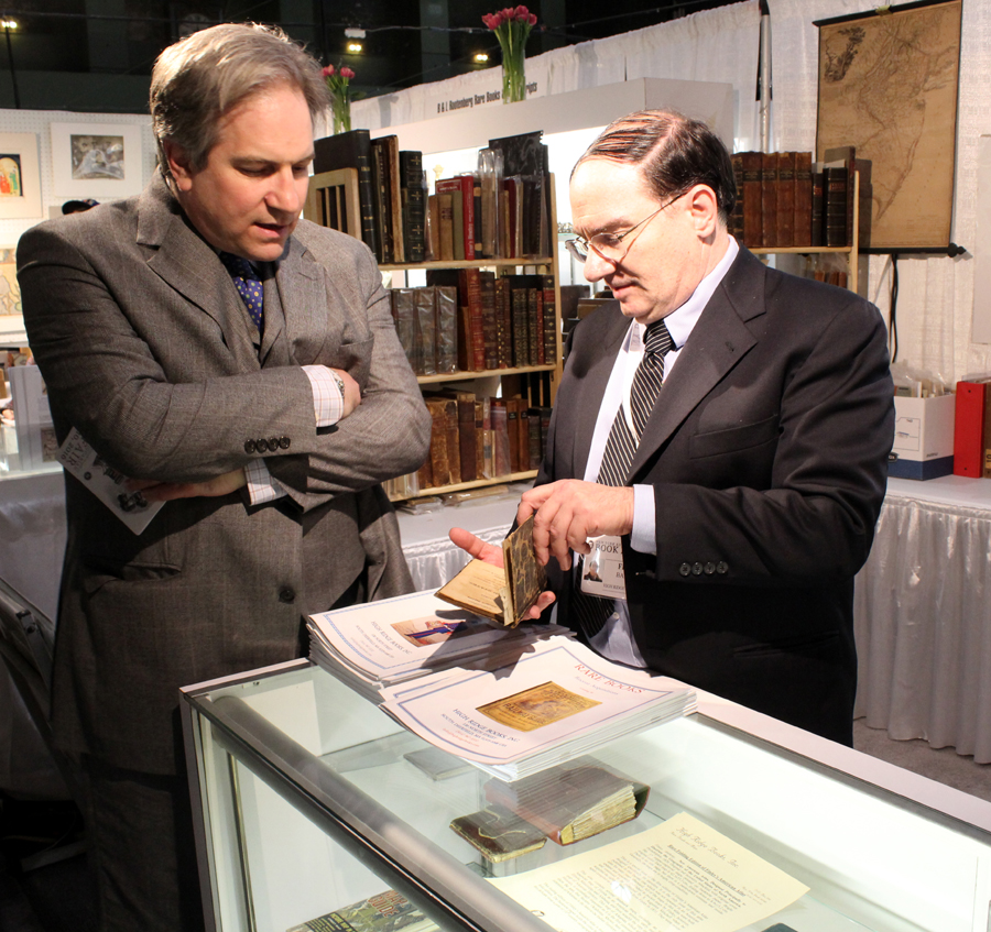 Fred Baron assists a customer at High Ridge Books, Inc, South Deerfield, Mass.