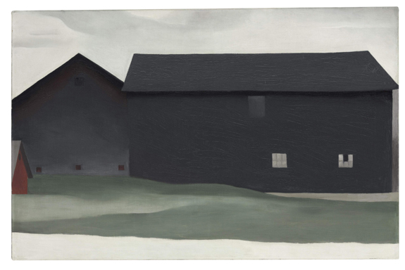 Georgia O’Keeffe (1887–1986), “The Barns, Lake George,” oil on canvas, realized $ 3,301,000. —Christie’s ©2016 Georgia O’Keeffe Museum / Artists Rights Society (ARS), New York