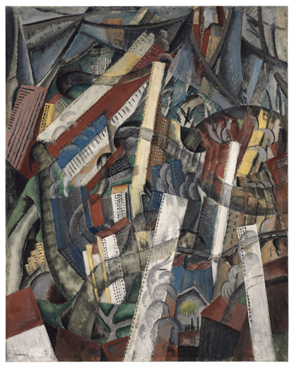 “New York” by Max Weber (1881–1961), 1913, oil on canvas, 40 by 32 inches, signed and dated “Max Weber ‘13” lower left, took $ 1,925,000. —Christie’s