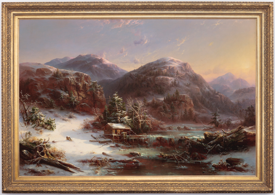 Regis Francios Gignoux (1816–1882), “Winter In The Mountains (Winter In The Adirondacks),” 1853, oil on canvas, 48 by 72 inches.