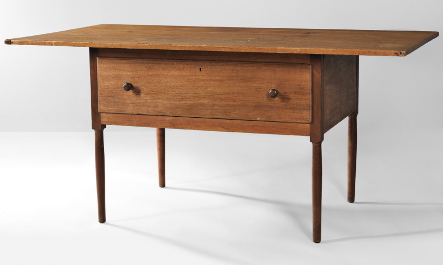 Worktable, Hancock, Mass., circa 1850, $ 14,760 ($ 12/16,000).<br>Collection of Suzanne Courcier and Robert W. Wilkins.