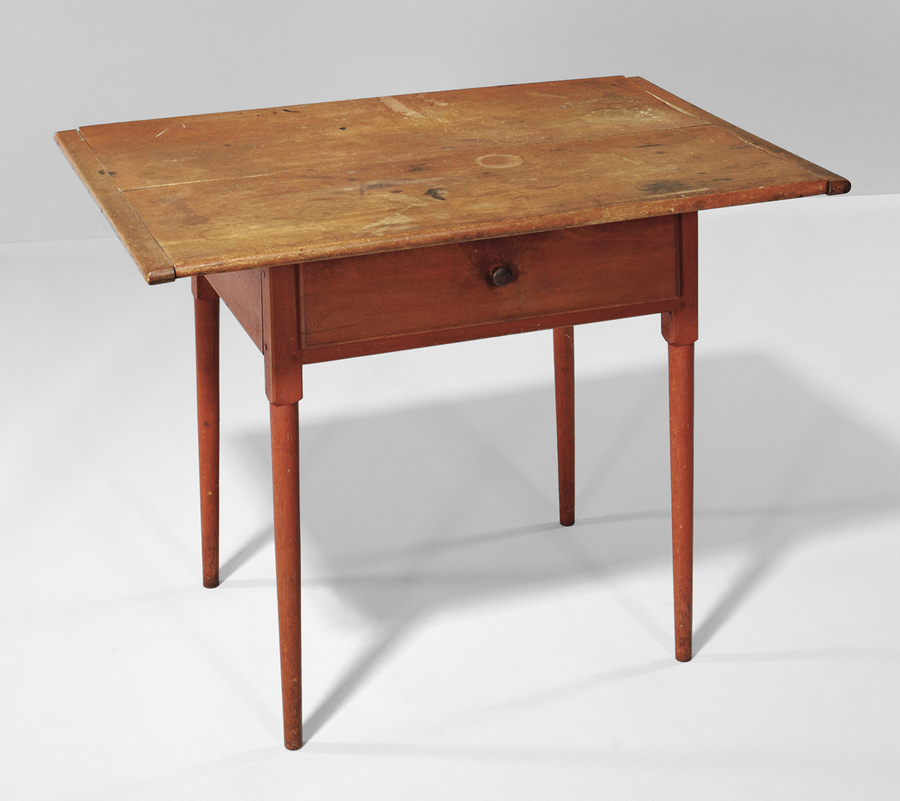 One-drawer table, Canterbury, N.H., circa 1830, $ 14,760 ($ 20/30,000).<br>Collection of Erhart Muller.