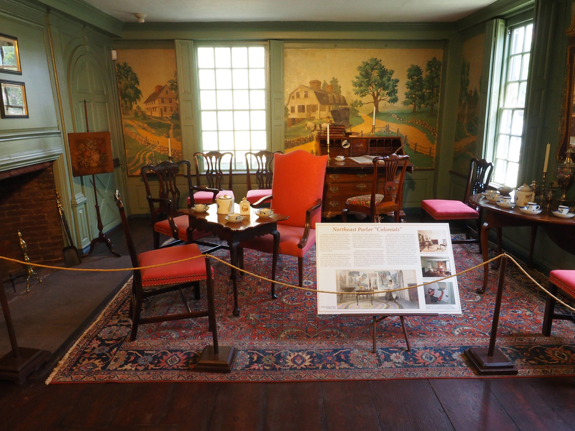8-19 Wallace Nutting - 6.  Northeast parlor featuring Nutting murals