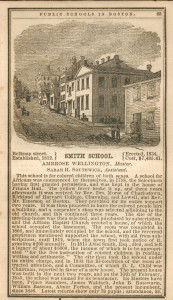 8-5 Black Heritage HHP Exterior of Historic Abiel Smith School in 1843 Boston Almanac