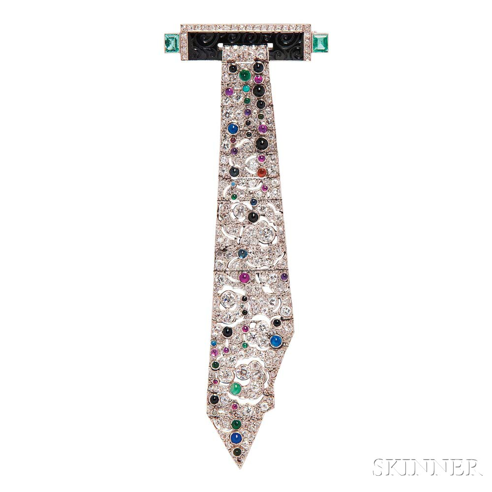art-deco-platinum-diamond-and-gem-set-brooch