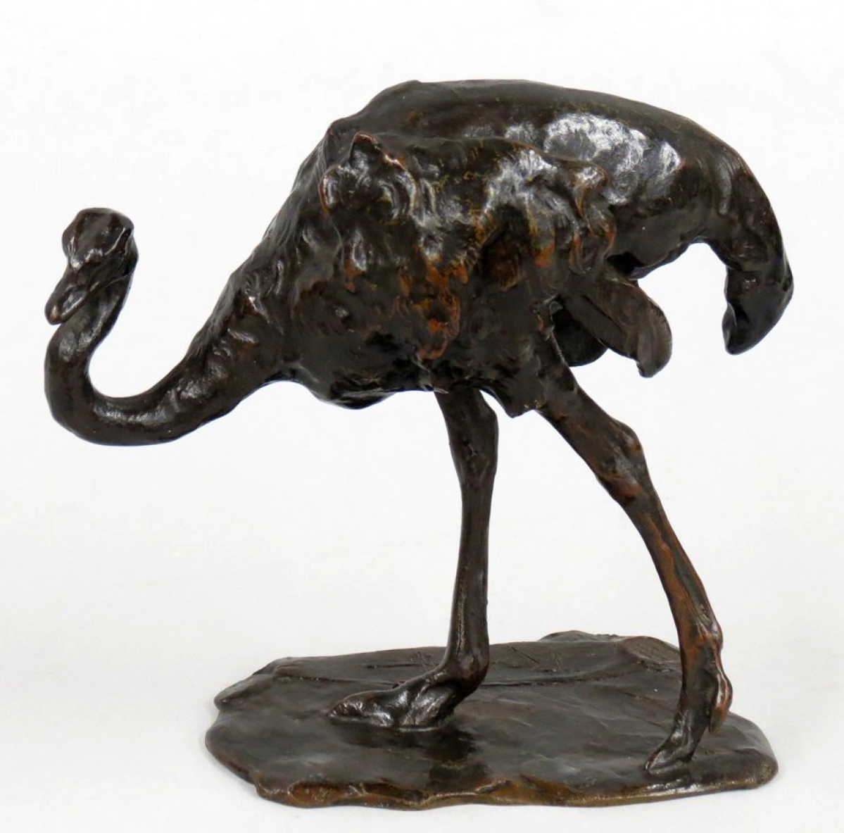 The top selling item in the sale at $24,000 was this 5-inch bronze ostrich by Rembrandt Bugatti, best known for his animal sculptures.