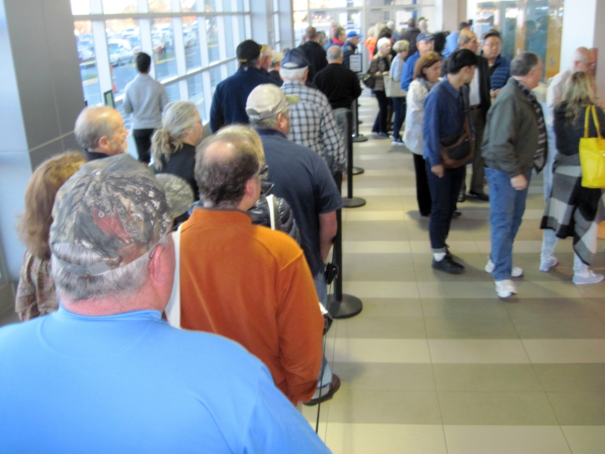 Saturday’s early crowd was quick at the ticket window and anxious to get in and shop, according to Joan Sides, promoter. It was a ten percent increase in attendance over the same date last year.