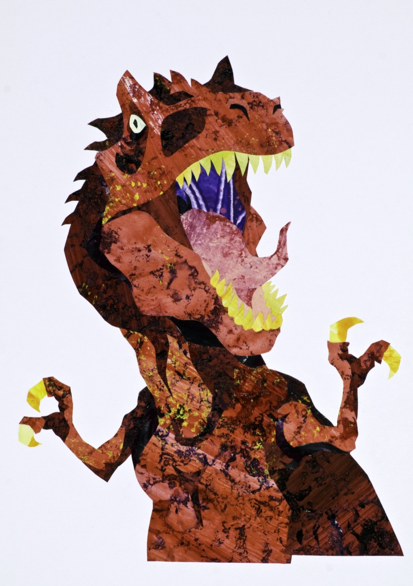 Sabuda & Reinhart Acrylic on marker paper T-Rex (1)