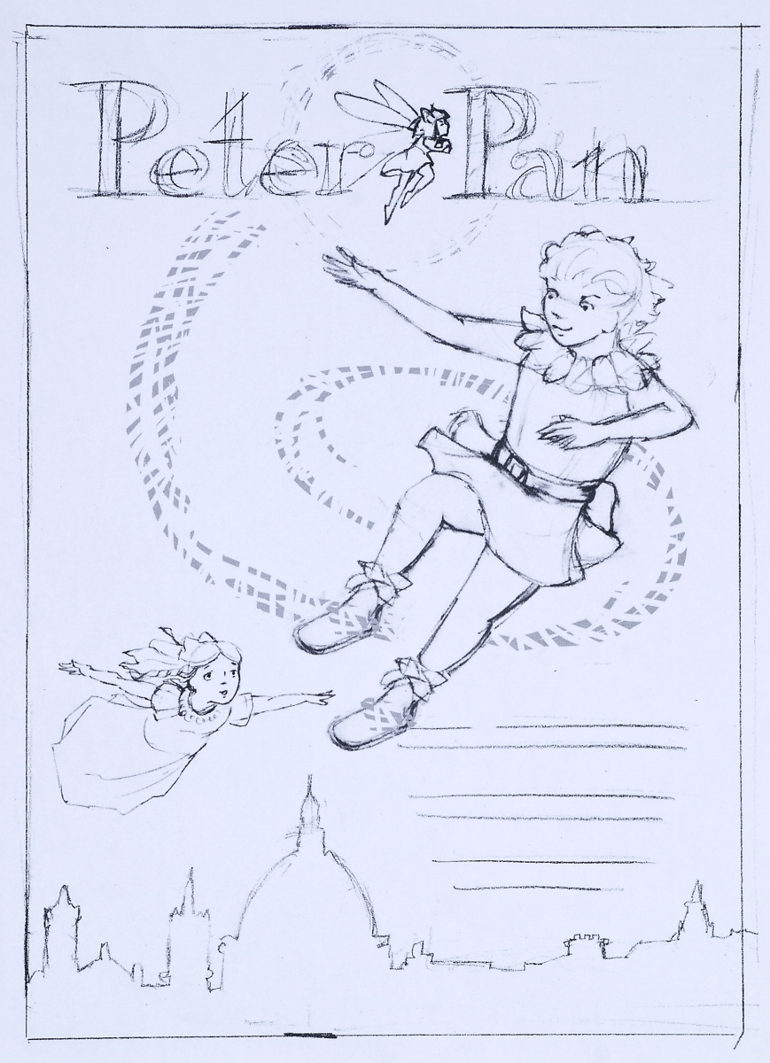 Sabuda, Peter Pan  pencil drawinf for cover (1)