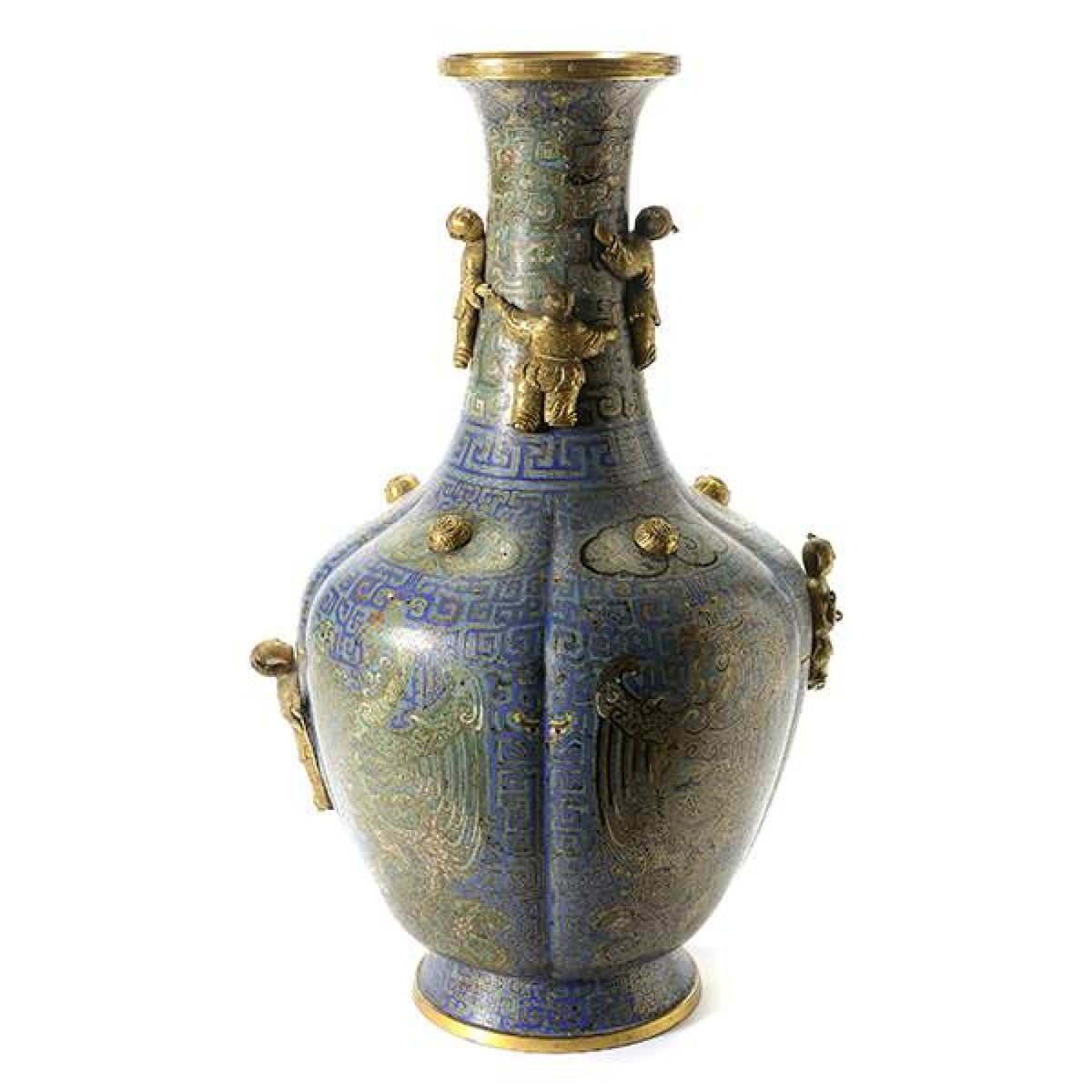 Fetching $100,300 was this large cloisonné enamel vase.