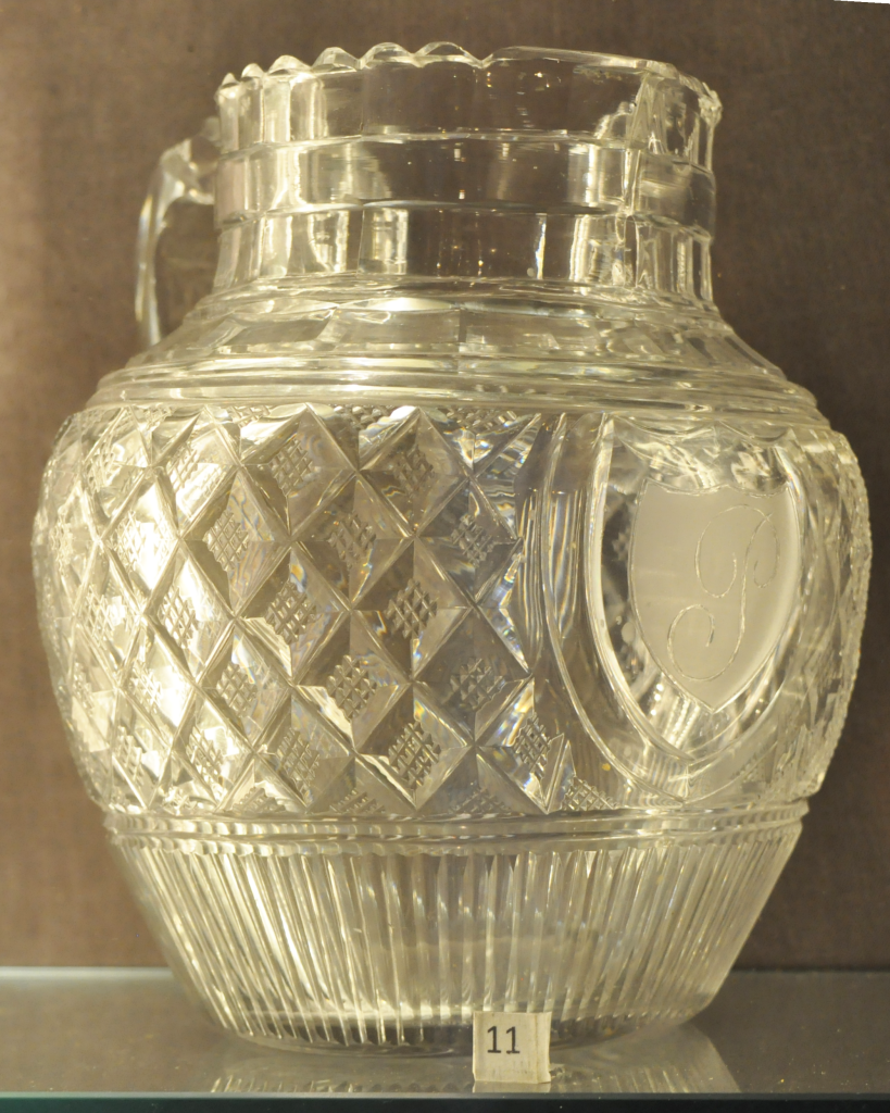 Thomas Pearsall jug cut at Dummer's Jersey Glass Co in Jersey City 1826-27