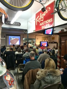 This auction always gets good attendance. Mike Fallon can be seen on the podium selling an Oriental rug.