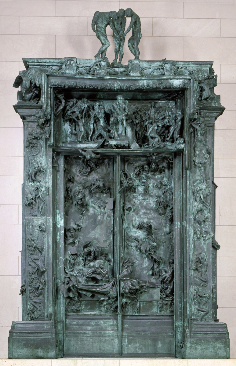 “The Gates of Hell,” modeled 1880–1917; cast 1928, cast by Alexis Rudier, Paris. Bronze, 250¾ by 158 by 33-  inches. Rodin Museum, Philadelphia, bequest of Jules E. Mastbaum, 1929. —Philadelphia Museum of Art / Art Resource, N.Y., photo