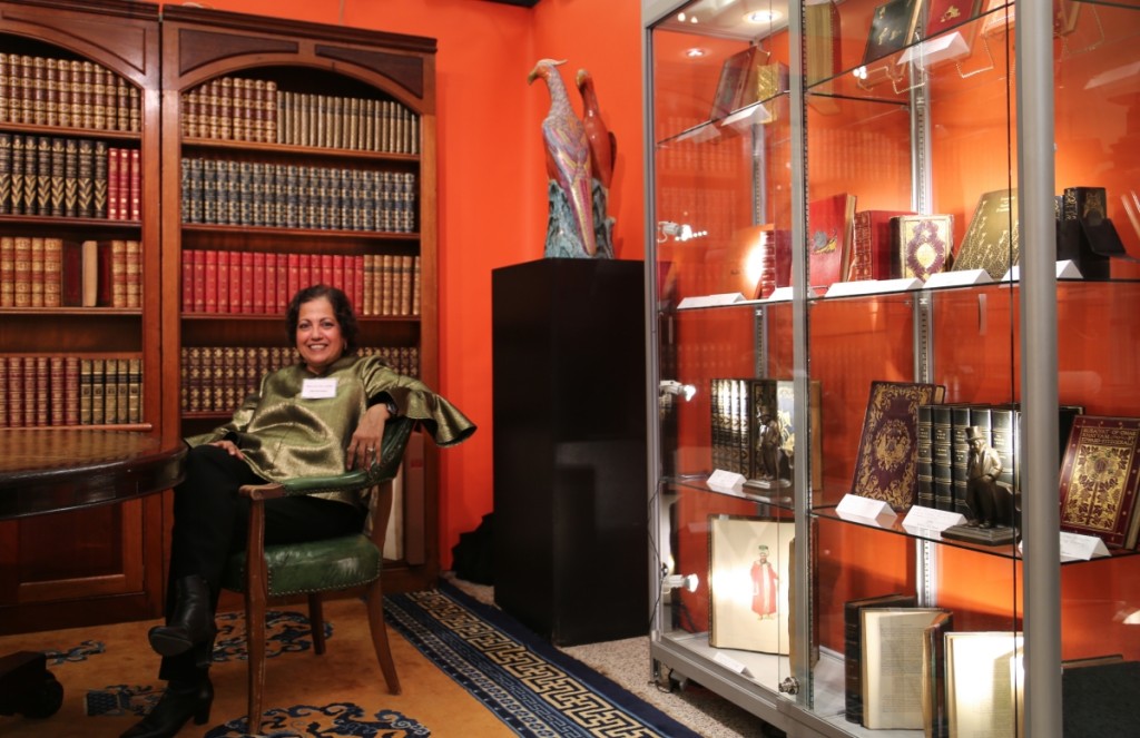 Bibi Mohamed sits in her library at Imperial Fine Books, New York City