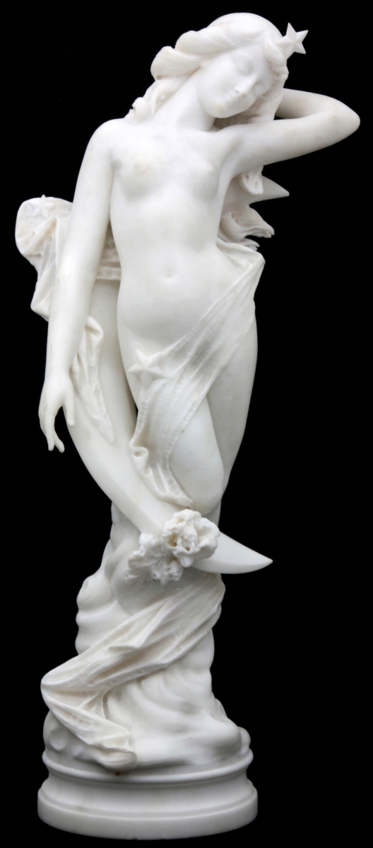 Fontaine said that there was more interest in this 34-inch marble statue of the Roman goddess Diana than any other item in the sale. It was signed by the Nineteenth Century Italian sculptor Rafaello Battelli. Five phone bidders competed with the internet, until bidding reached $19,360, nearly four times the estimate.