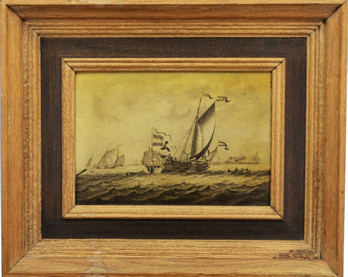 Another maritime pen and ink drawing by Adriaen Cornelisz Van der Salm sold for $41,300.