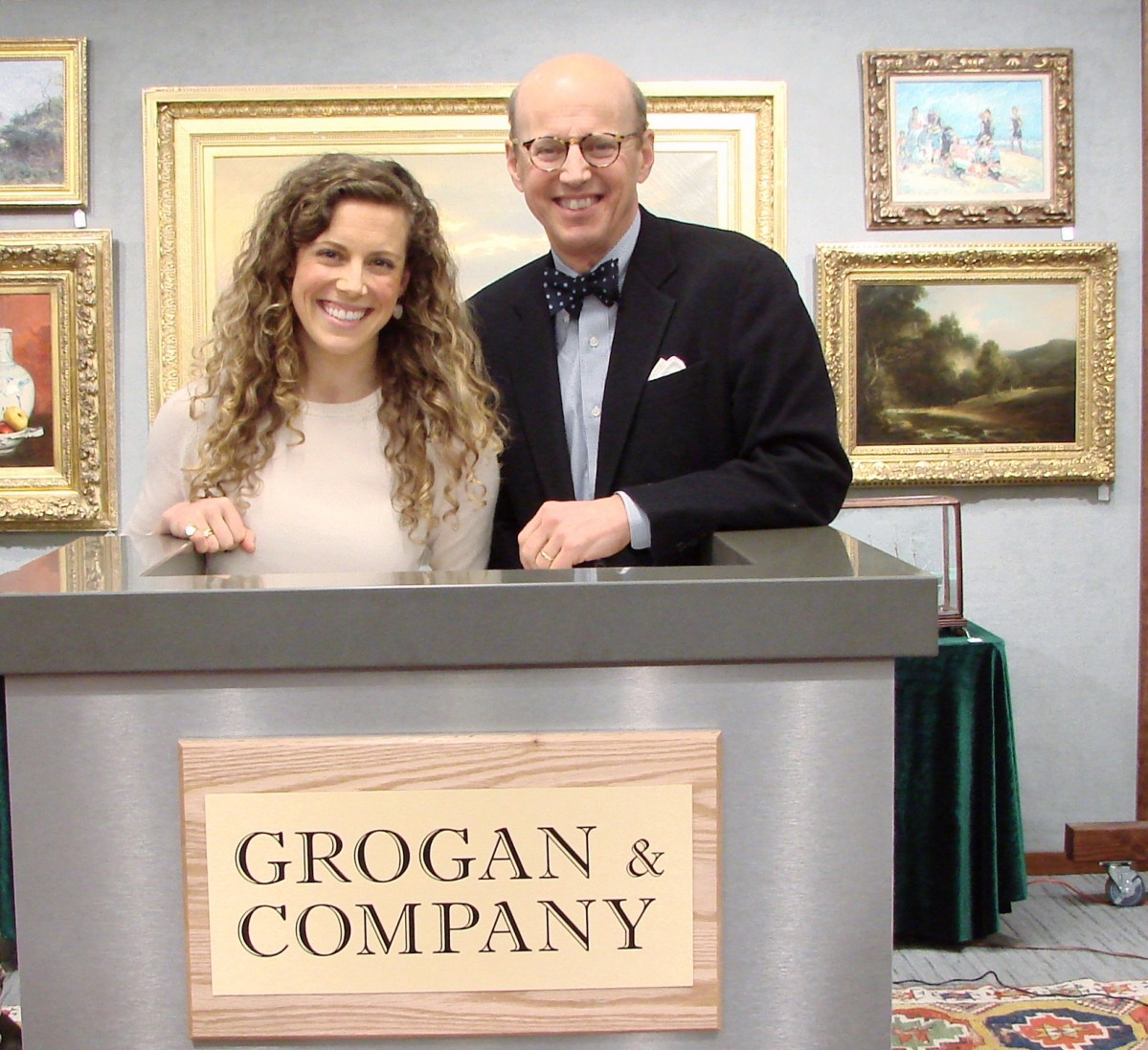 Father and daughter, Michael and Lucy Grogan, ready to start the sale.