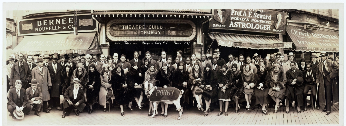 Silver gelatin print of the cast of Porgy, the first authentic presentation of black culture on the Broadway stage, Atlantic City, N.J., 1929.