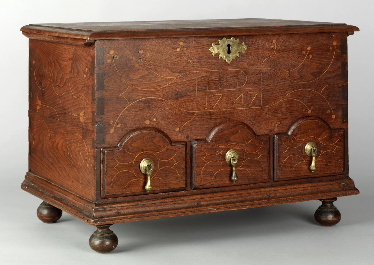 Miniature chest, probably by Moses Pyle, Chester County, Penn., 1747. Winterthur Museum, Garden and Library