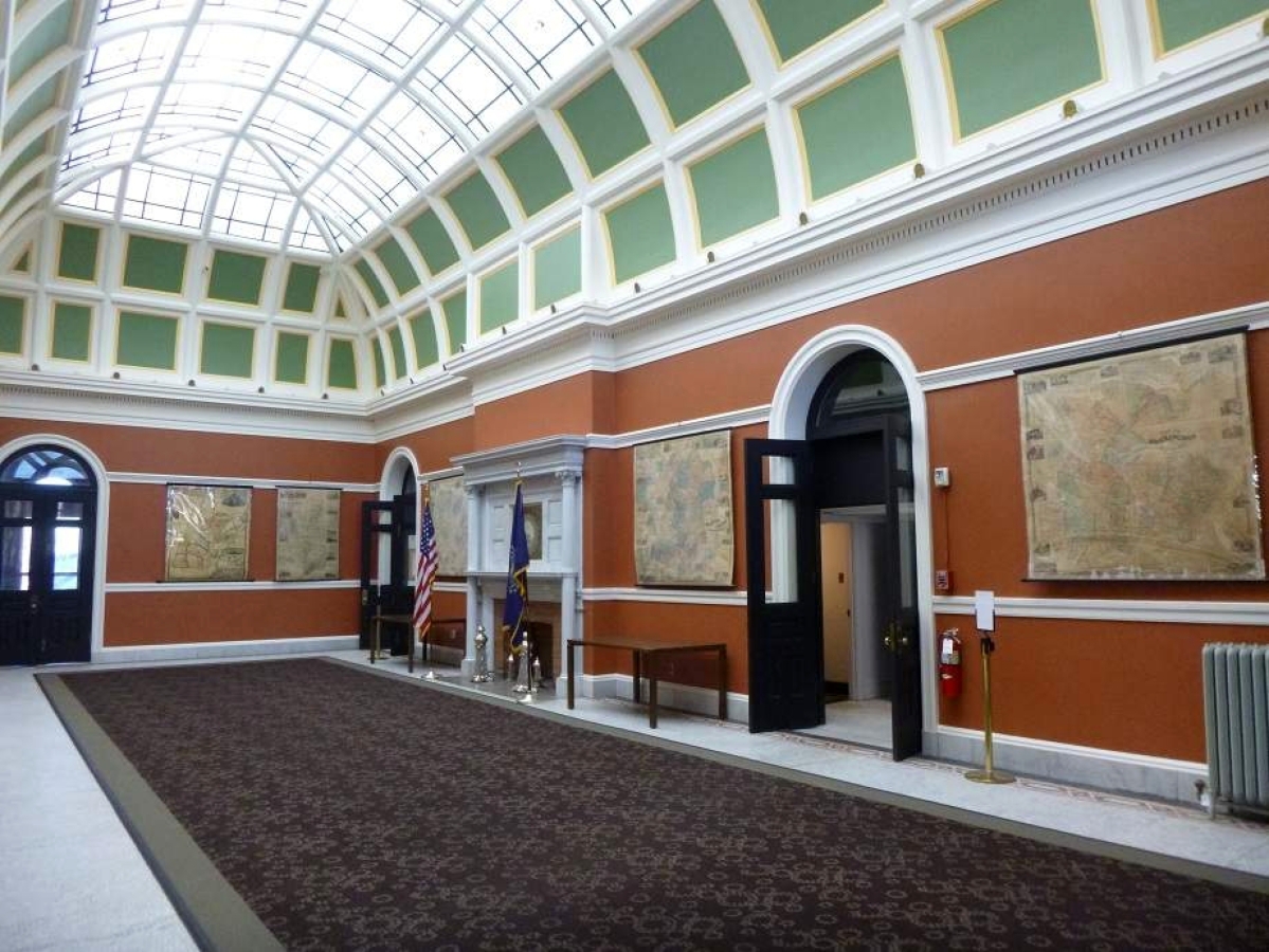 The library has a large collection of New Hampshire state, county and town maps, several of which are on permanent display in the map gallery in the 1895 building.