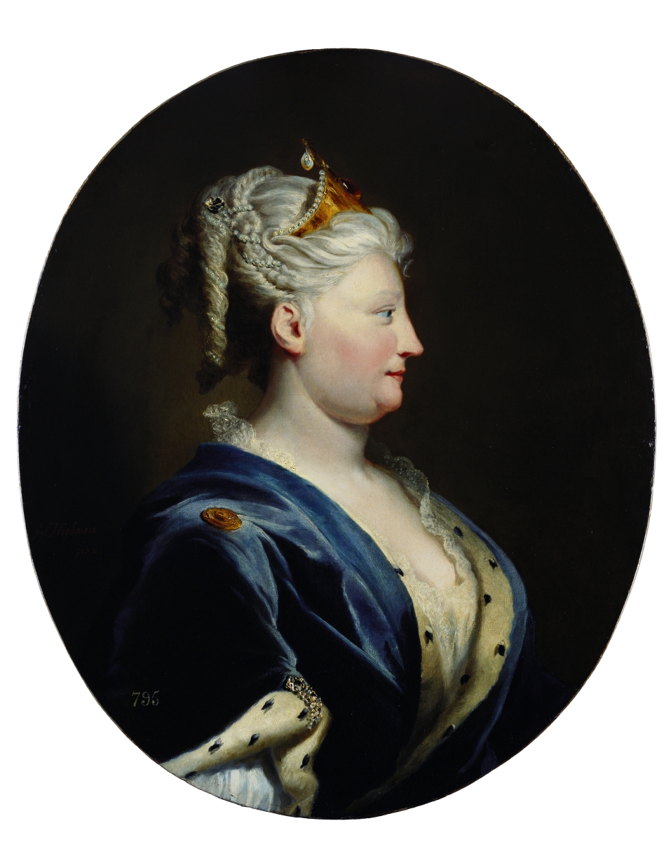 “Queen Caroline of Ansbach” by Joseph Highmore, circa 1735, oil on canvas, Royal Collection Trust, UK, ©Her Majesty Queen Elizabeth II 2017.