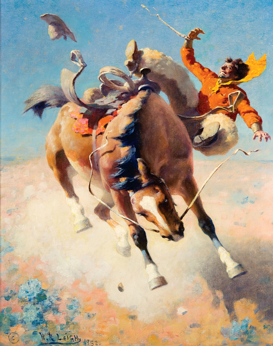 “Hell Hound” by William R. Leigh (1866–1955), 1952, oil on canvas, $380,250.