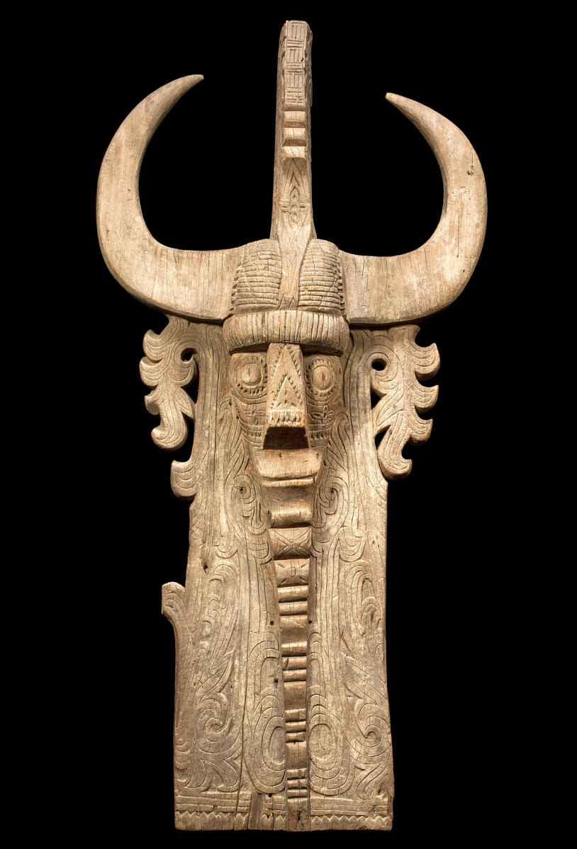 This Batak horned singha took John 30 years to acquire and he enjoys viewing it every day in his gallery.