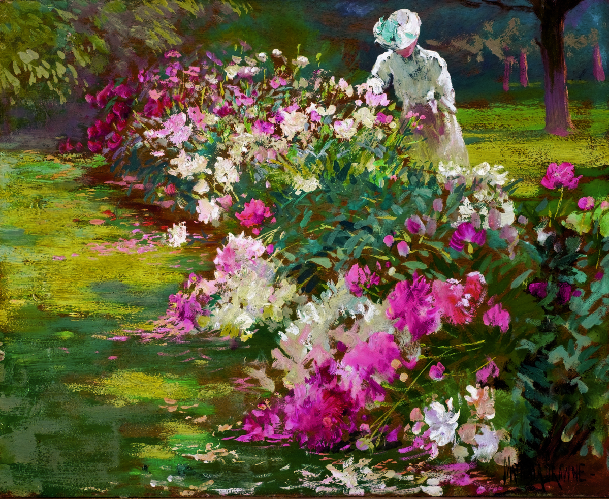 After acquiring “Peonies” by Matilda Browne in 2013, the Florence Griswold Museum began work on the first museum retrospective devoted to the only female peer of the male artists of the Lyme Art Colony. This circa 1907 oil on wood painting measures 11½ by 14 inches.