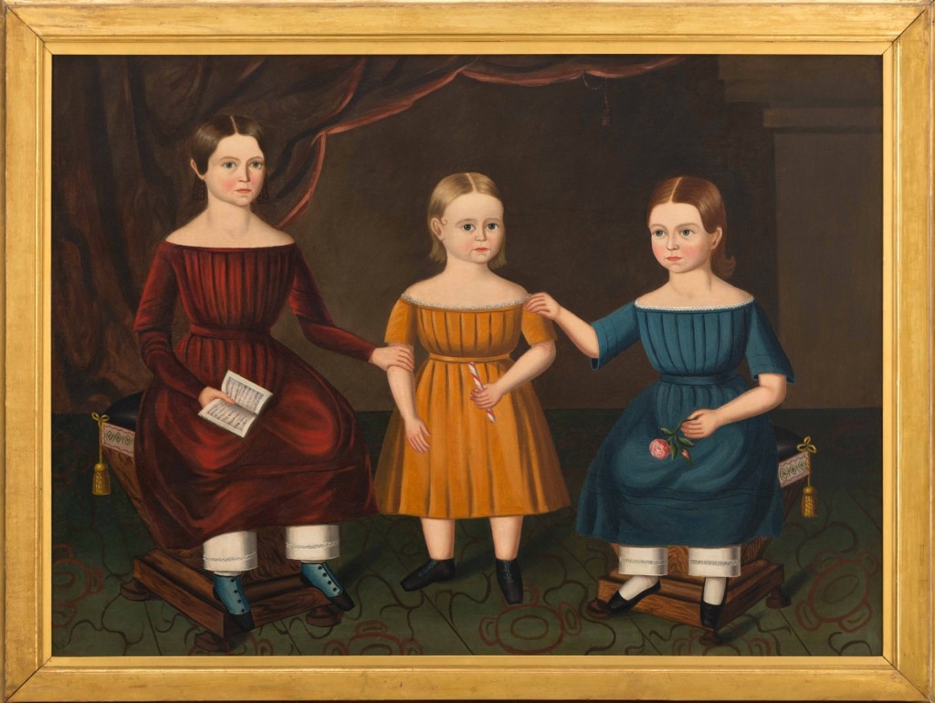 “The Hansbury Sisters,” possibly Pennsylvania, circa 1840, oil on canvas, museum purchase. All photos courtesy of the Art Museums of Colonial Williamsburg.