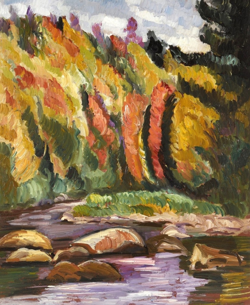 “Landscape No. 39 (Little River, New Hampshire)” by Marsden Hartley, 1930, oil on board, $1,387,500. —Bonhams