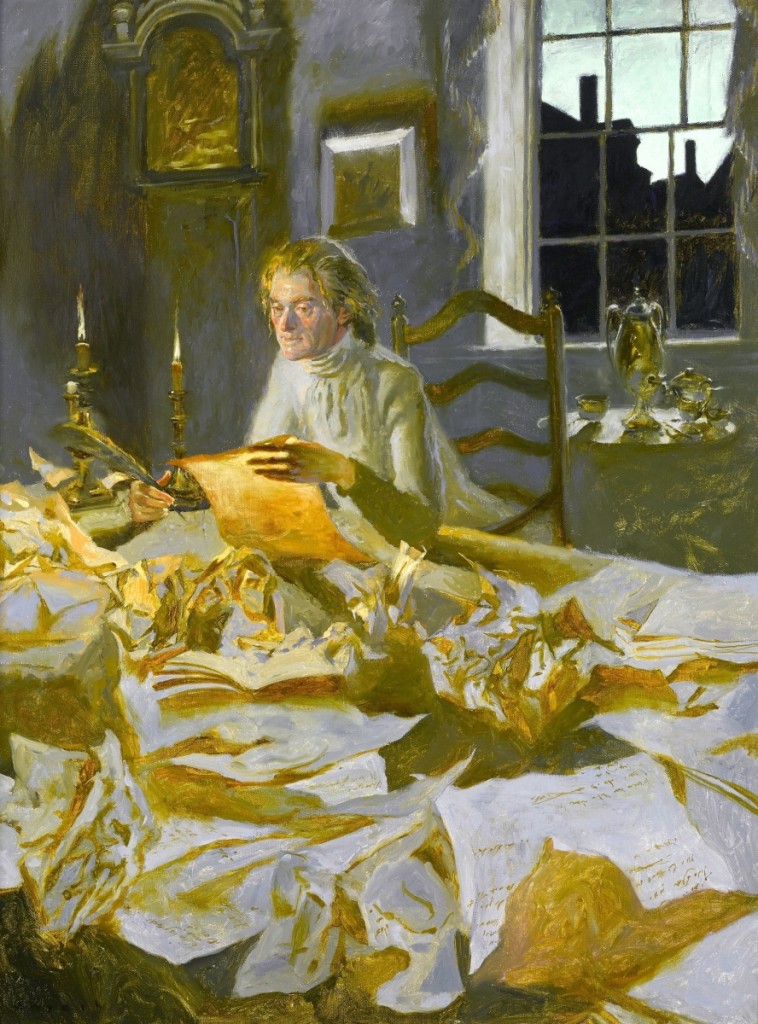 “Declaration of Independence” by Jamie Wyeth, 2002, oil on canvas, $307,500. —Bonhams