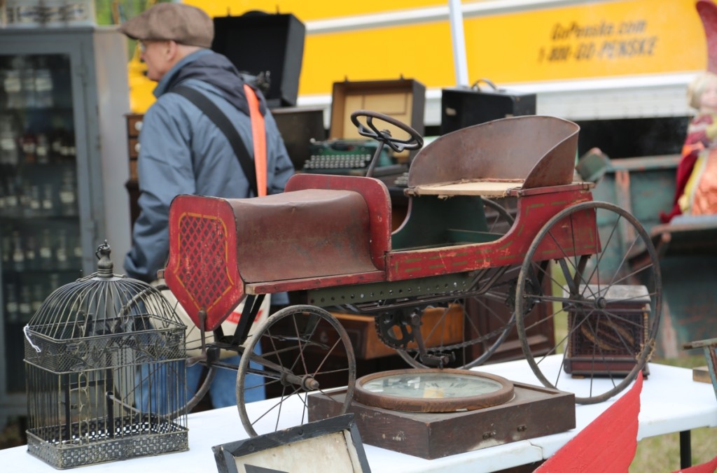 J&J at Brimfield Auction Acres has a reputation for fine antiques and collectibles. The pedal car featured here was on sale at the May edition this year.