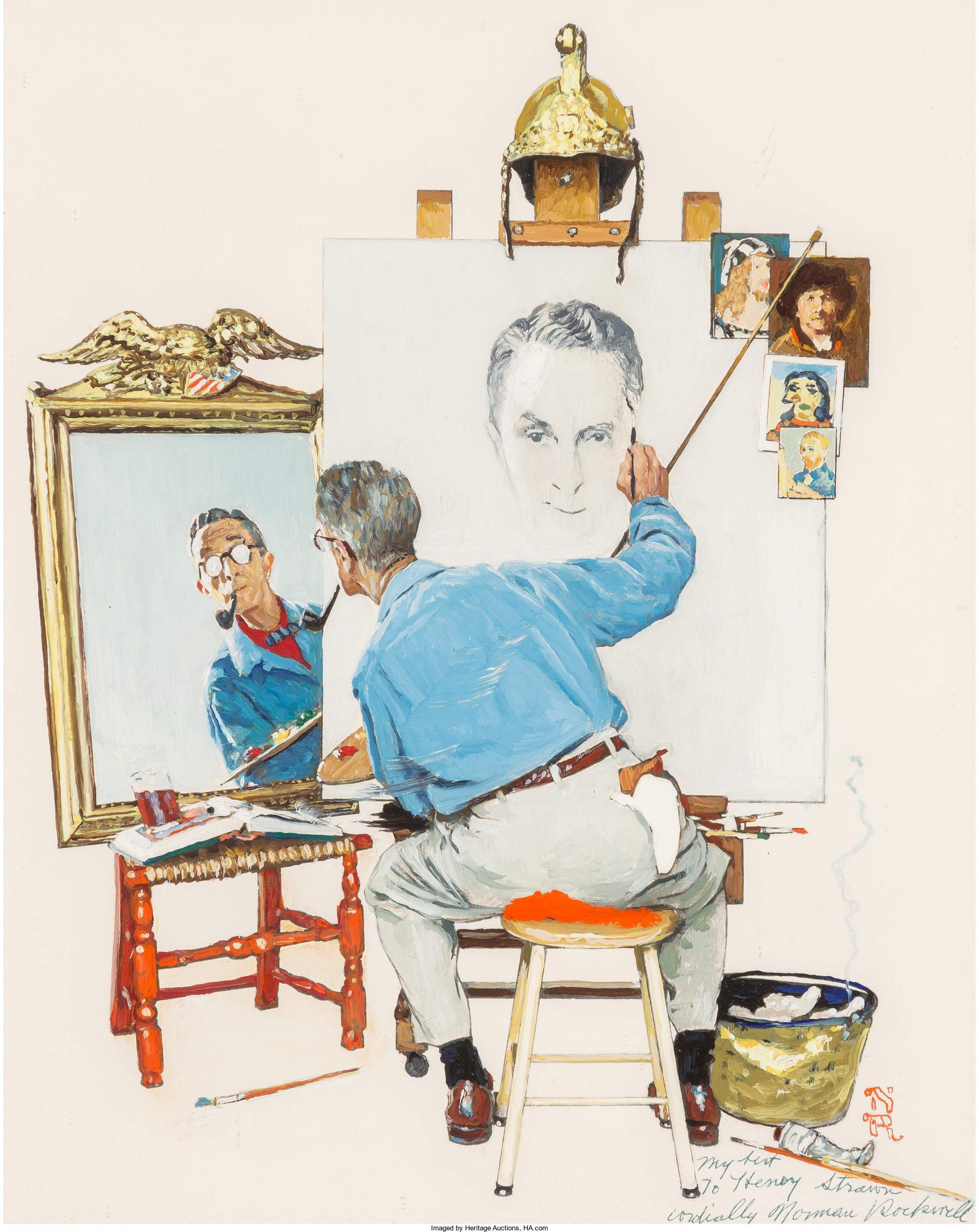 Norman Rockwell s Triple Self Portrait Sets World Record At Heritage 