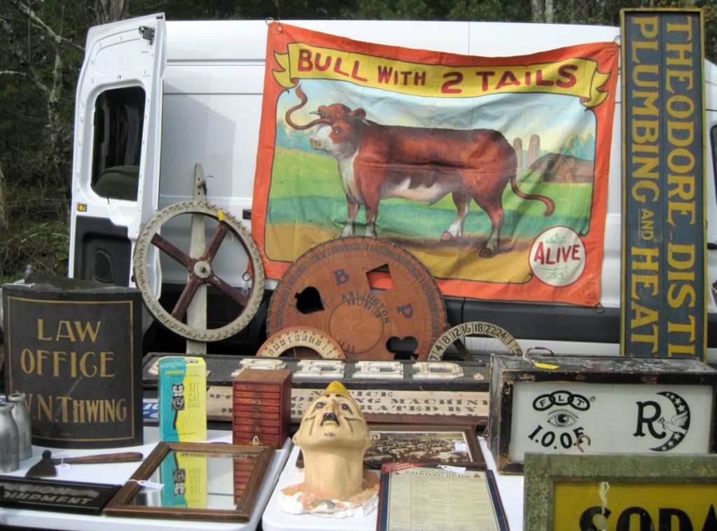 Jennifer and Jason Vanderwoodsen, Tuano, Va., at Dealer’s Choice were offering an original carnival poster.