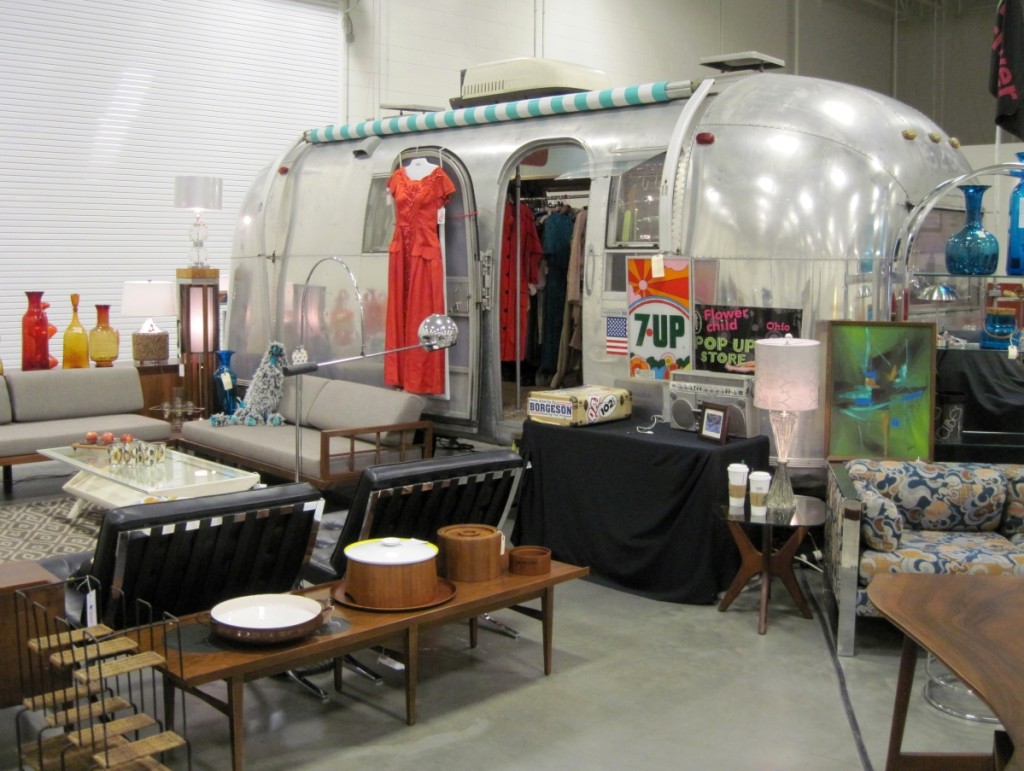 Flower Child, Columbus, Ohio, restored an older Airstream trailer as its display.