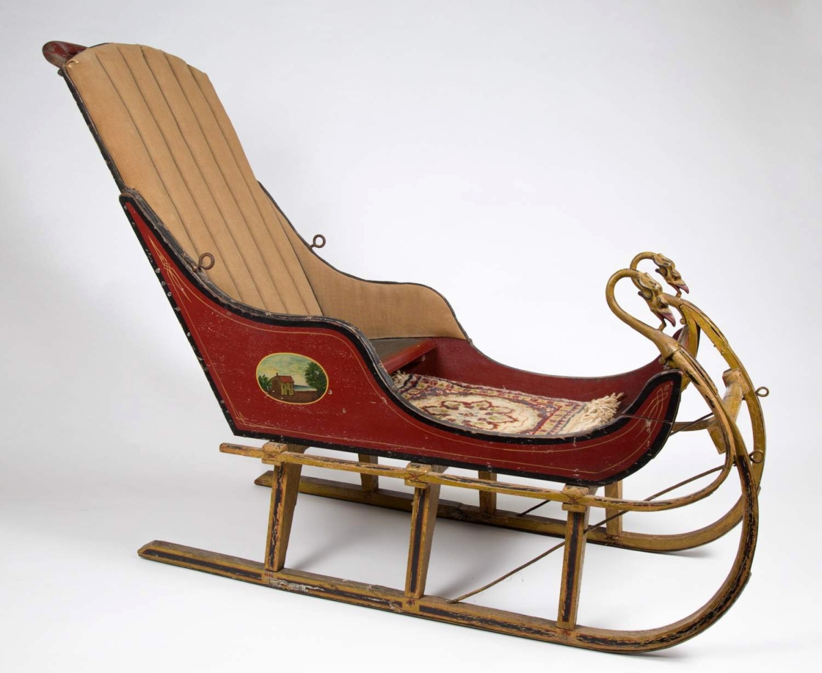 This eagles head sleigh is one of the highlights of the collection of 38 antique carriages and childhood vehicles to be offered.