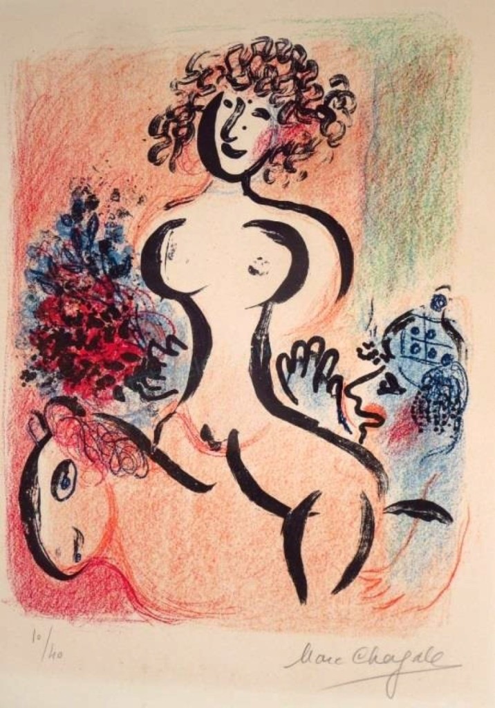 A Marc Chagall lithograph, “Ecuyere au Bouquet,” made $6,875.