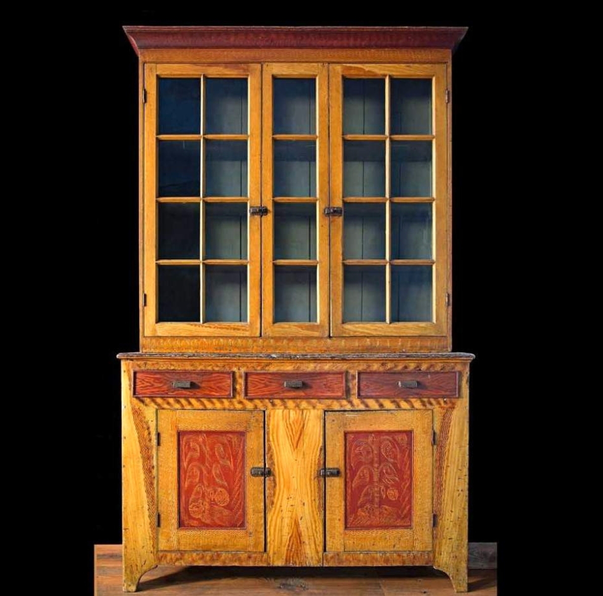 Early Nineteenth Century paint decorated cupboard ($40/60,000).