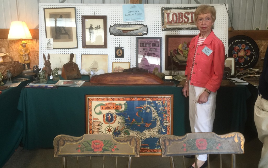 Barbara Adams in her booth. Barbara and Charles Adams, South Yarmouth, Mass., are longtime members of CCADA, Inc.