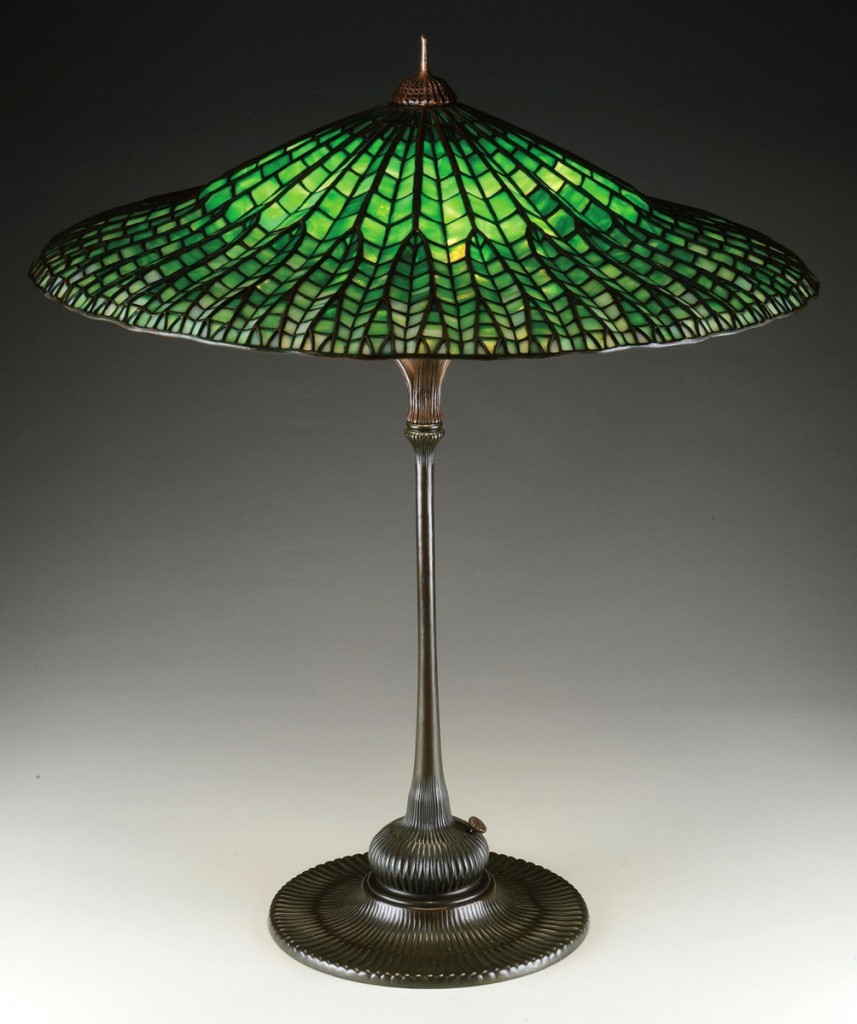 This svelte Tiffany Studios Lotus table lamp left the gallery at $84,700.