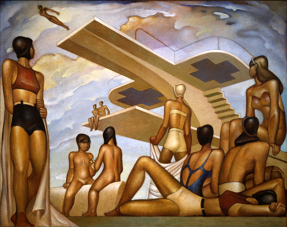 “The Bathers (Las bañistas),” Jorge González Camarena, 1937, oil on canvas, 39 by 49 ½ inches overall; Mexico, INBA, Museo Nacional de Arte Donation Fundación Manuel Arango A.C., 2011. © 2017, Artists Rights Society (ARS), New York / SOMAAP, Mexico City.