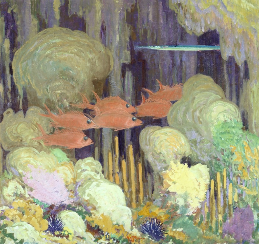 “A Coral Cave” by Harry L. Hoffman (1871–1964), undated. Oil on canvas, 20 by 32 inches. Gift of Carolyn Zeleny.