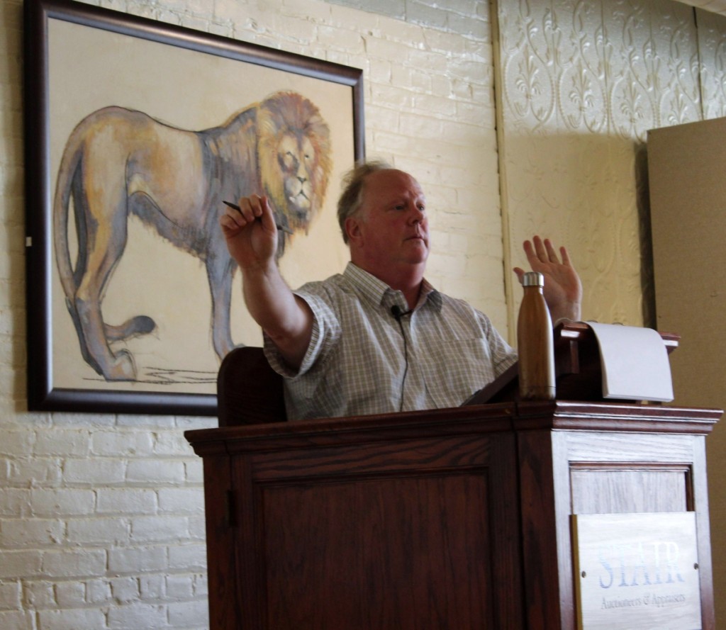 President and founder of Stair Galleries Colin Stair at the podium.