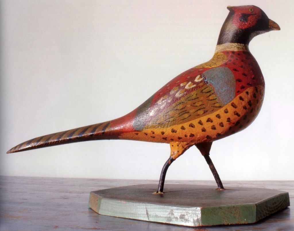 Mennonites settled in Manitoba in the late Eighteenth Century. This carved and painted pheasant, which dates to about 1910, is by Robin Nipawin of Neepawa, Manitoba.